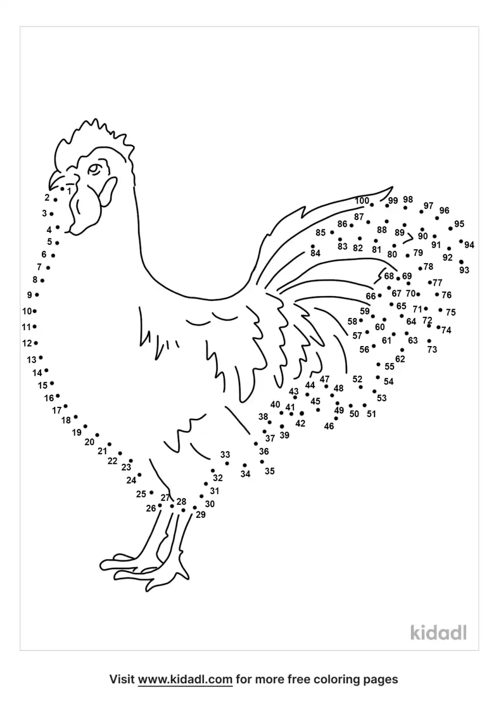 The French Rooster Dot To Dot (Hard)
