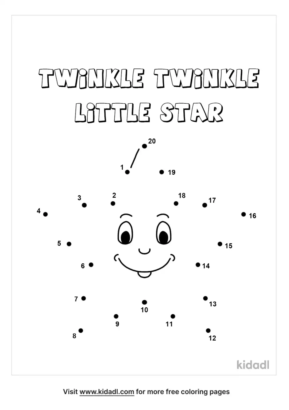 Twinkle Twinkle Little Star Dot To Dot (Easy)