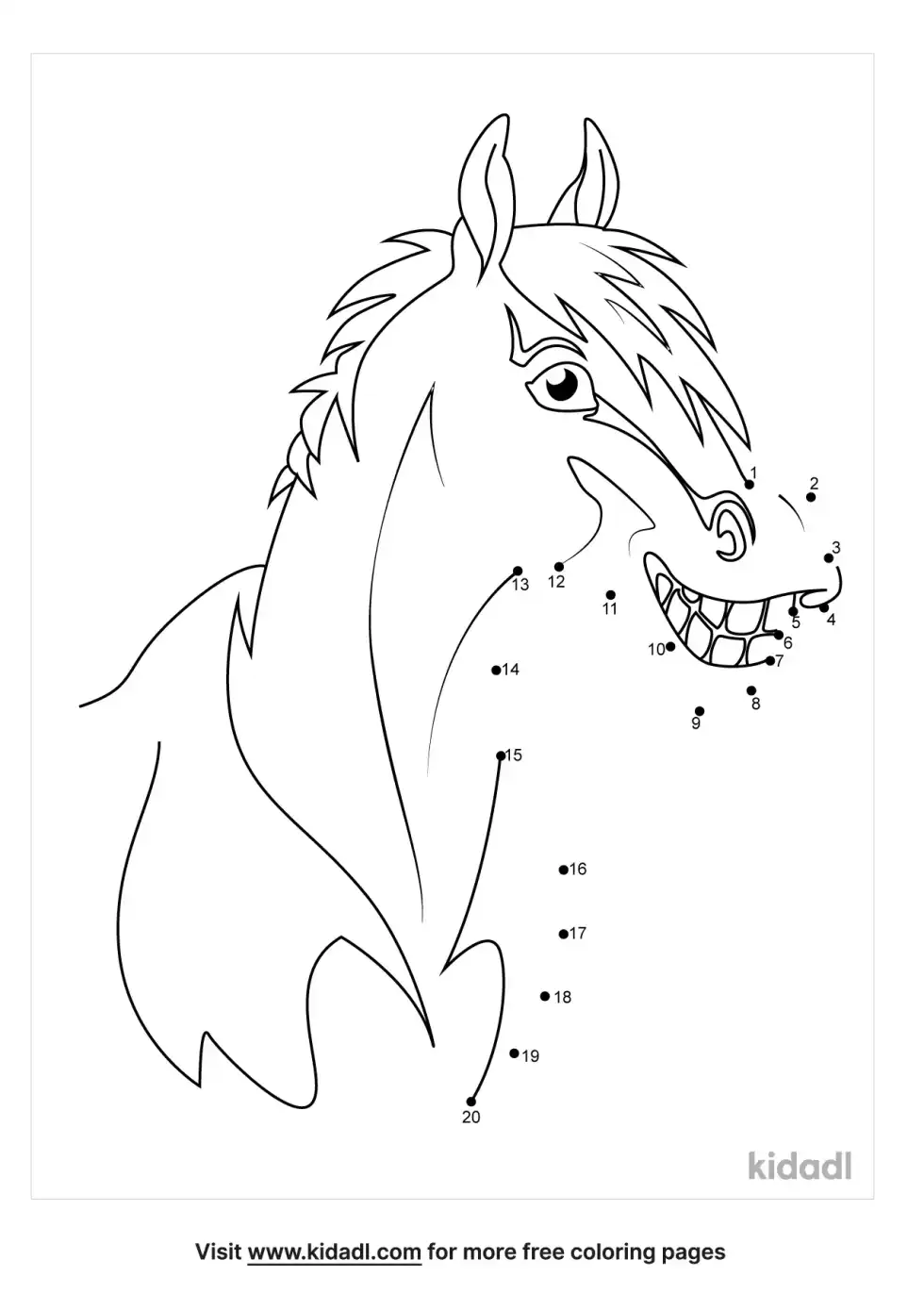 Horse Head Dot To Dot (Easy)