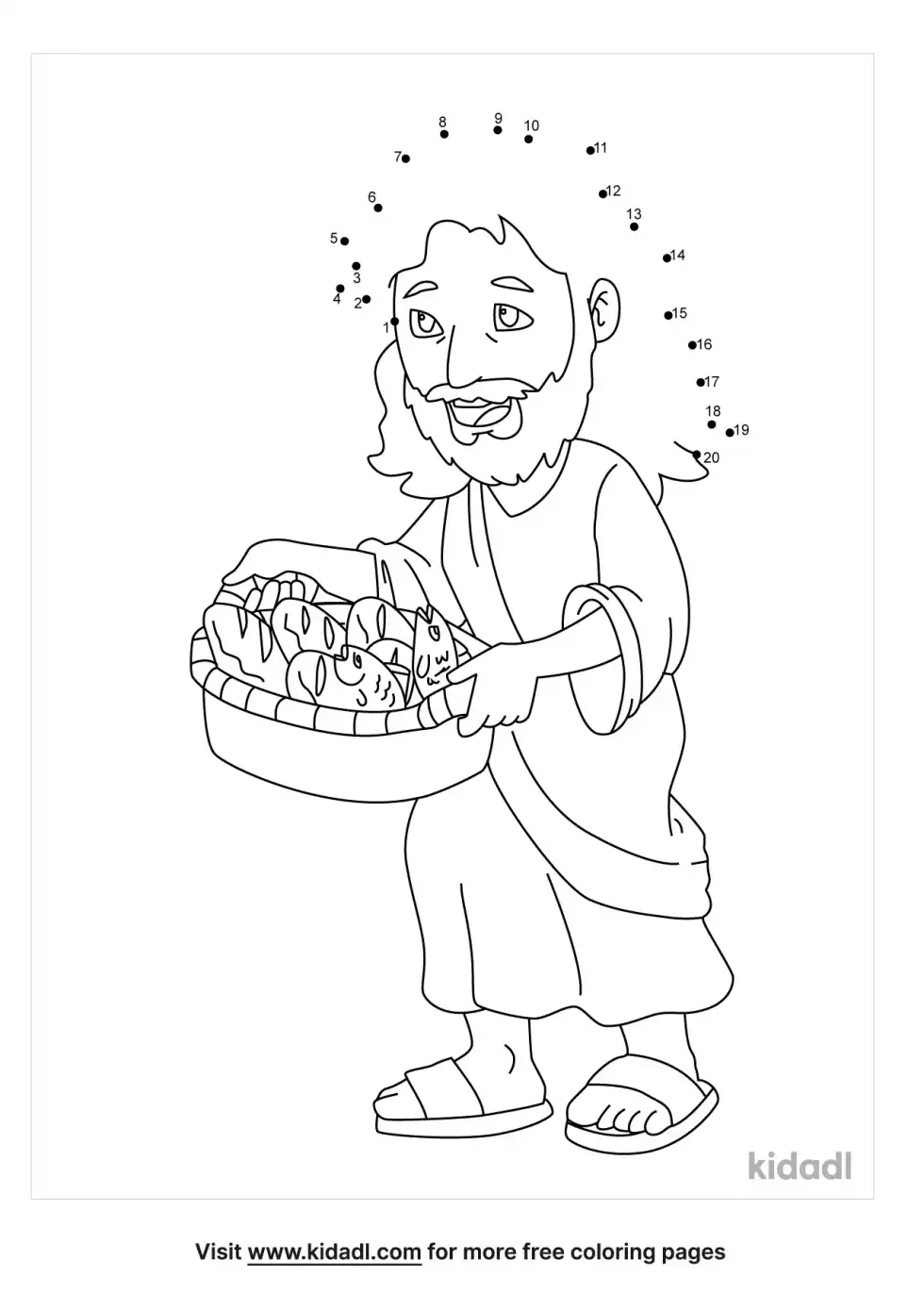 Jesus Feeds 5000 Dot To Dot (Easy)