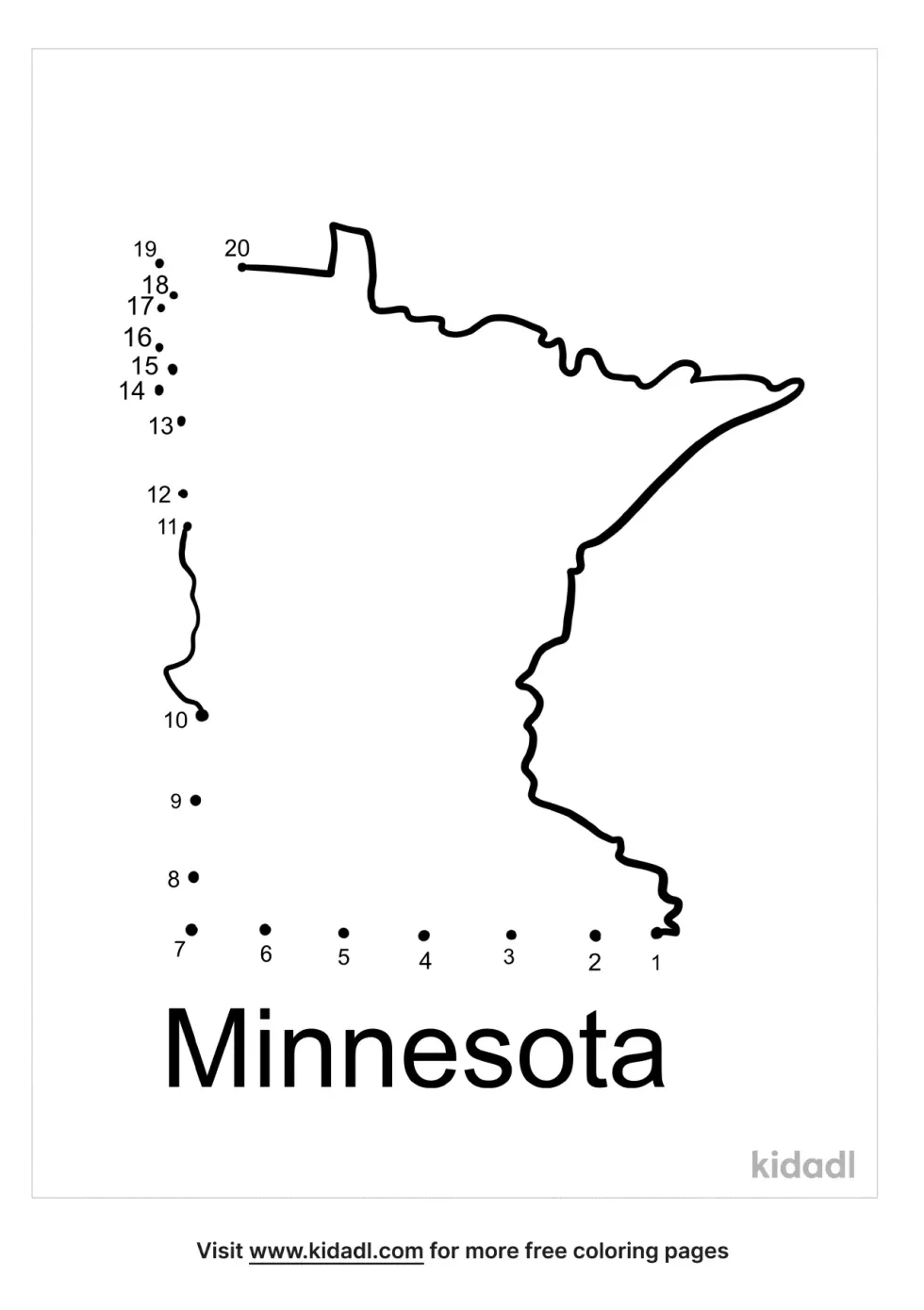 Minnesota Dot To Dot (Easy)