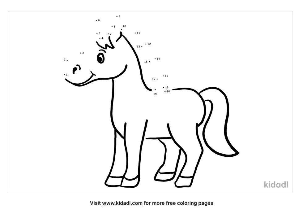 Baby Horse Dot To Dot (Easy)