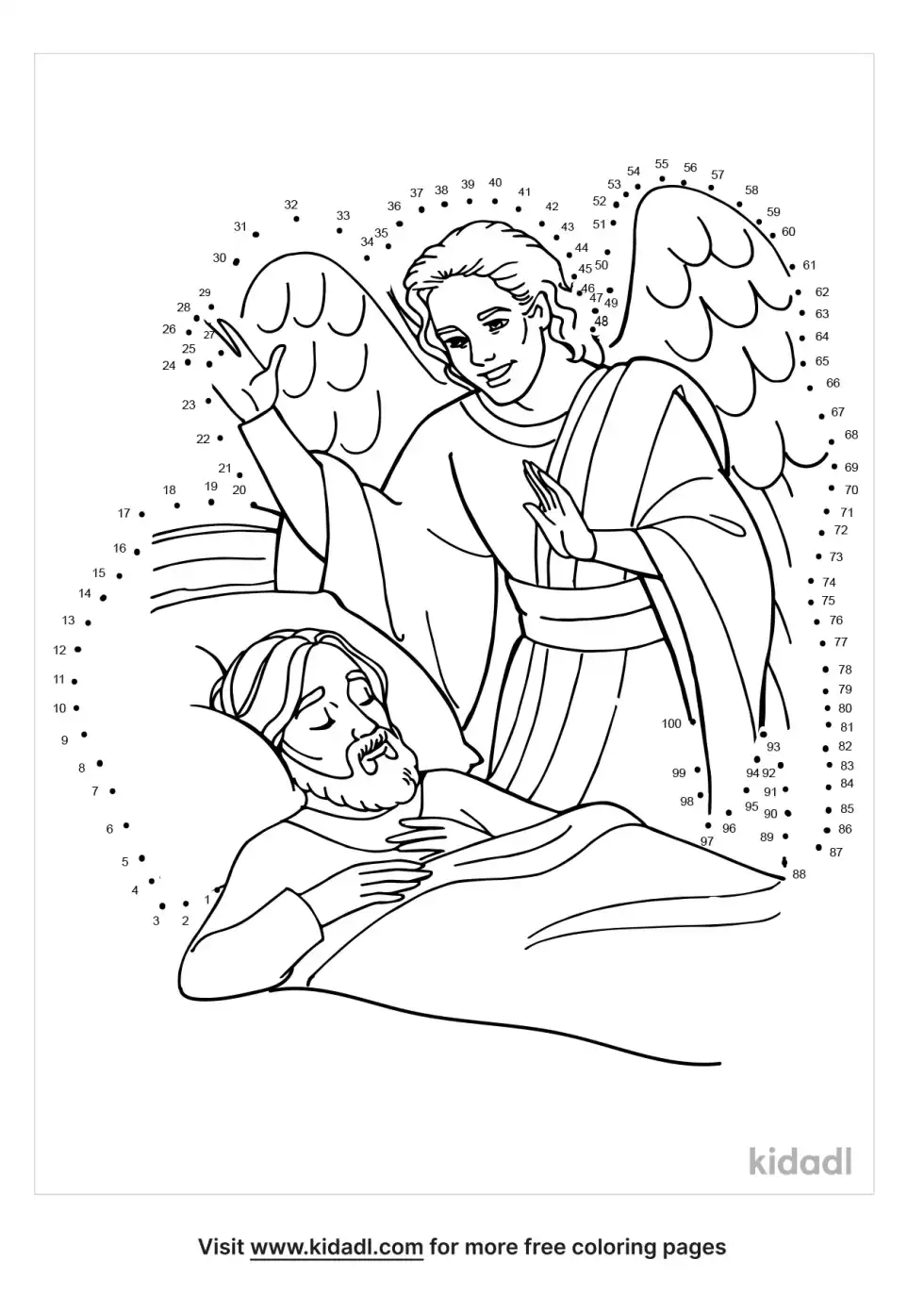Angel Visits Joseph Dot To Dot (Hard)