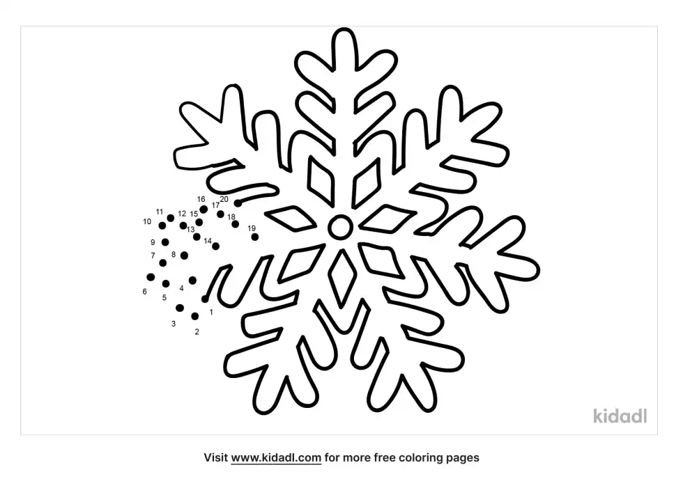 Christmas Snowflake Dot To Dot (Easy)