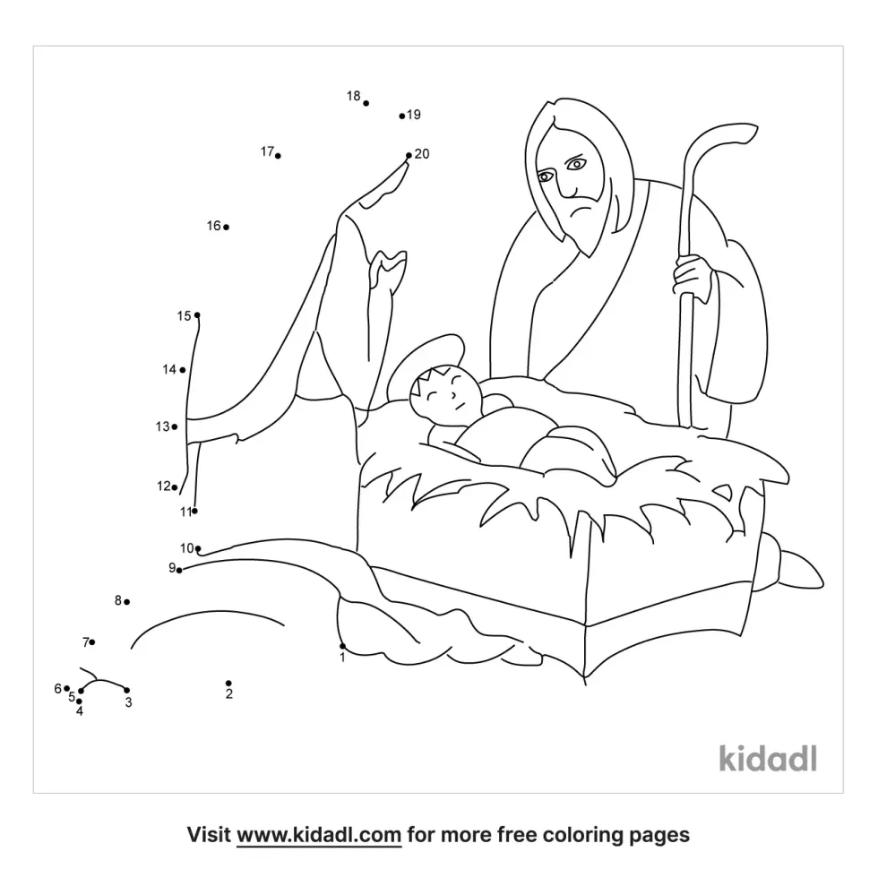Nativity Dot To Dot (Easy) Kidadl