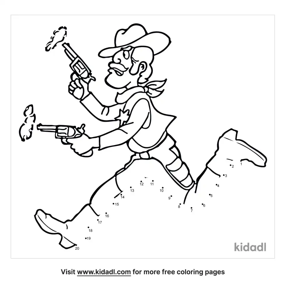 Old West Sheriff Dot To Dot (Easy)