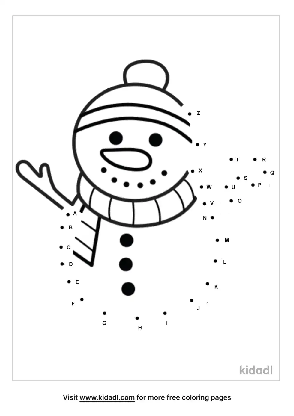 Snowman Dot To Dot