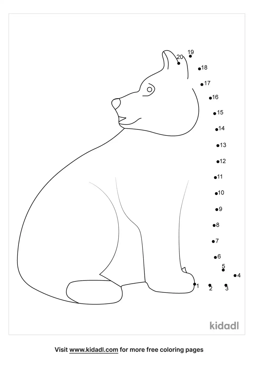 Brown Bear Dot To Dot (Easy)