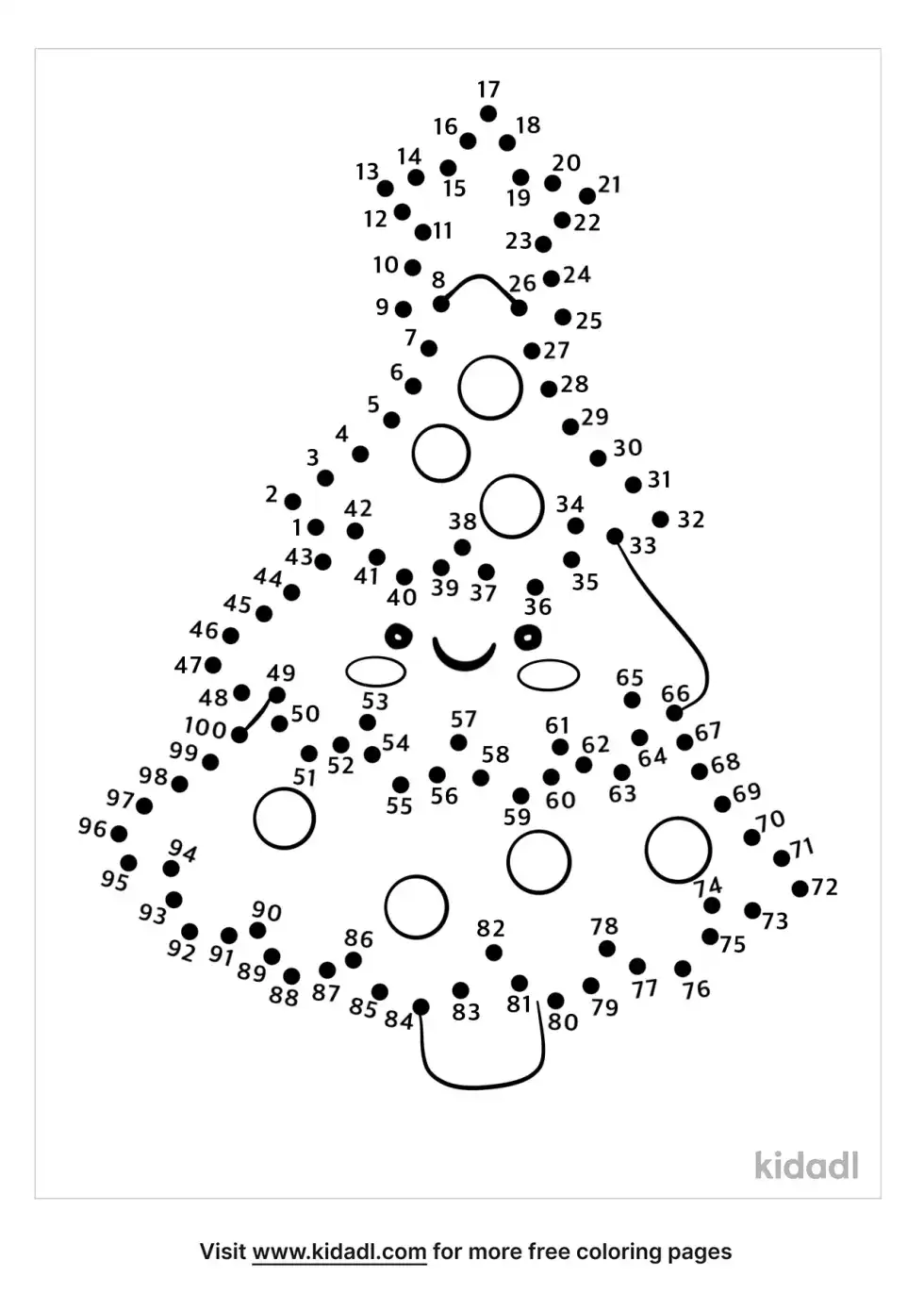 Christmas Tree Dot To Dot (Hard)