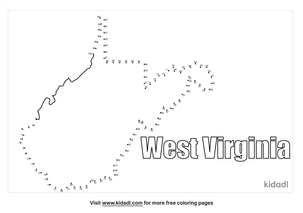 West Virginia Dot To Dot (Hard)
