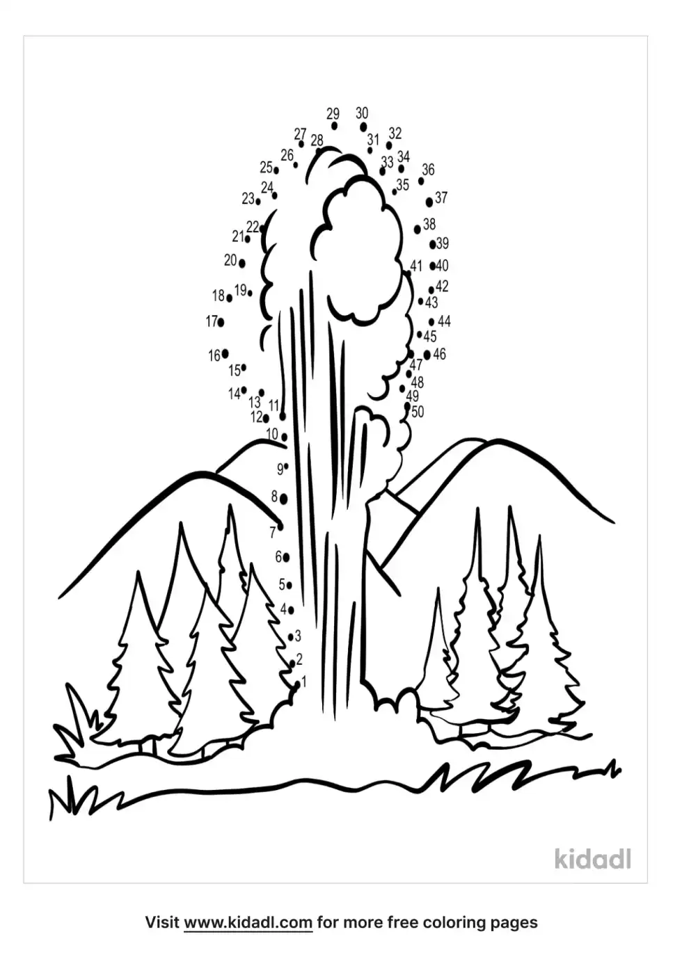 Old Faithful Geyser Dot To Dot (Medium)