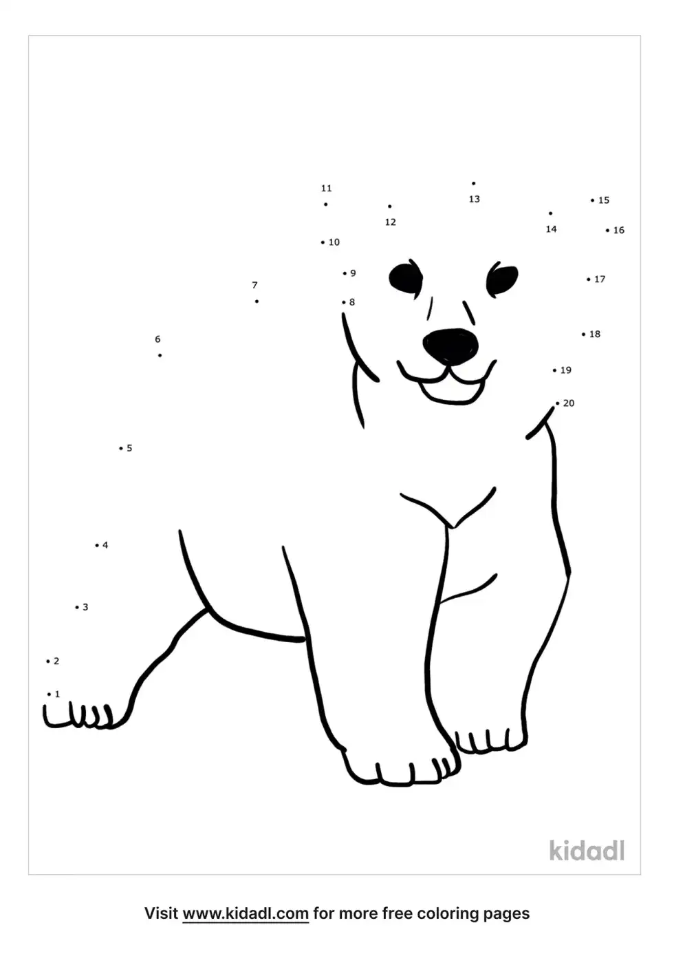 Polar Bear Dot To Dot (Easy)