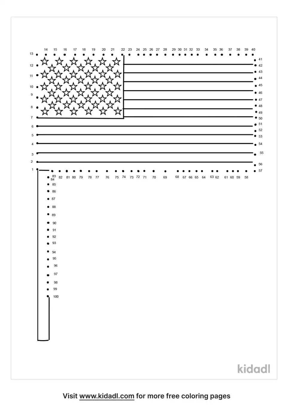 American Flag Dot To Dot (Hard)