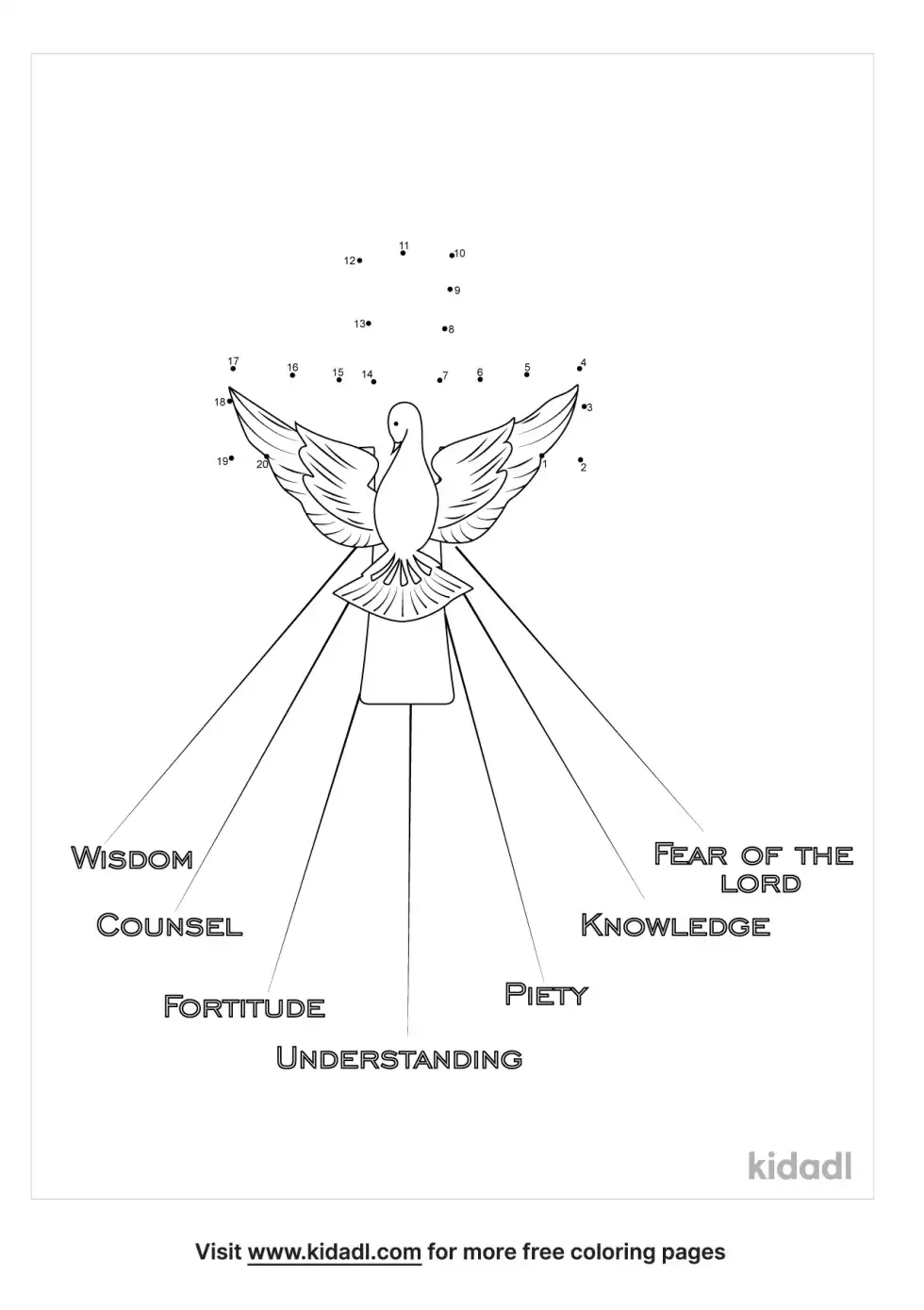 Gifts Of The Holy Spirit Dot To Dot (Easy)