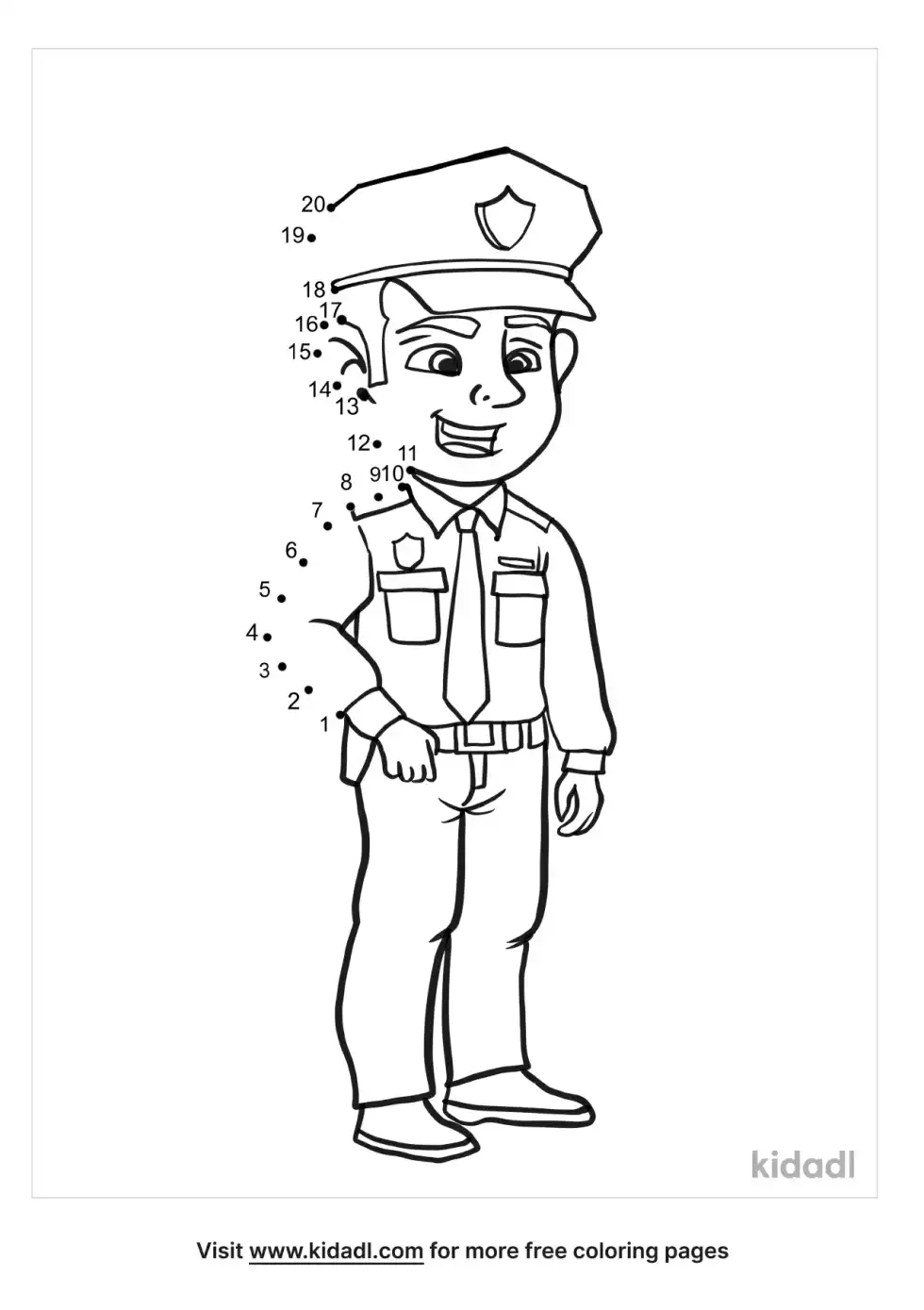 Police Officer Dot To Dot (Easy)