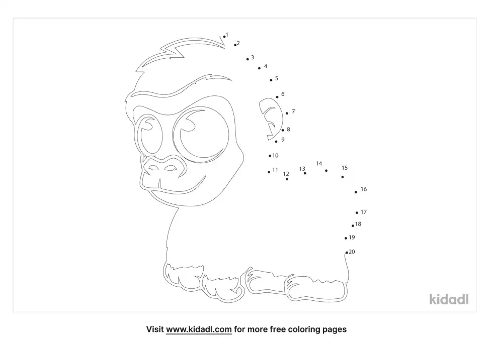 Baby Gorilla Dot To Dot (Easy)
