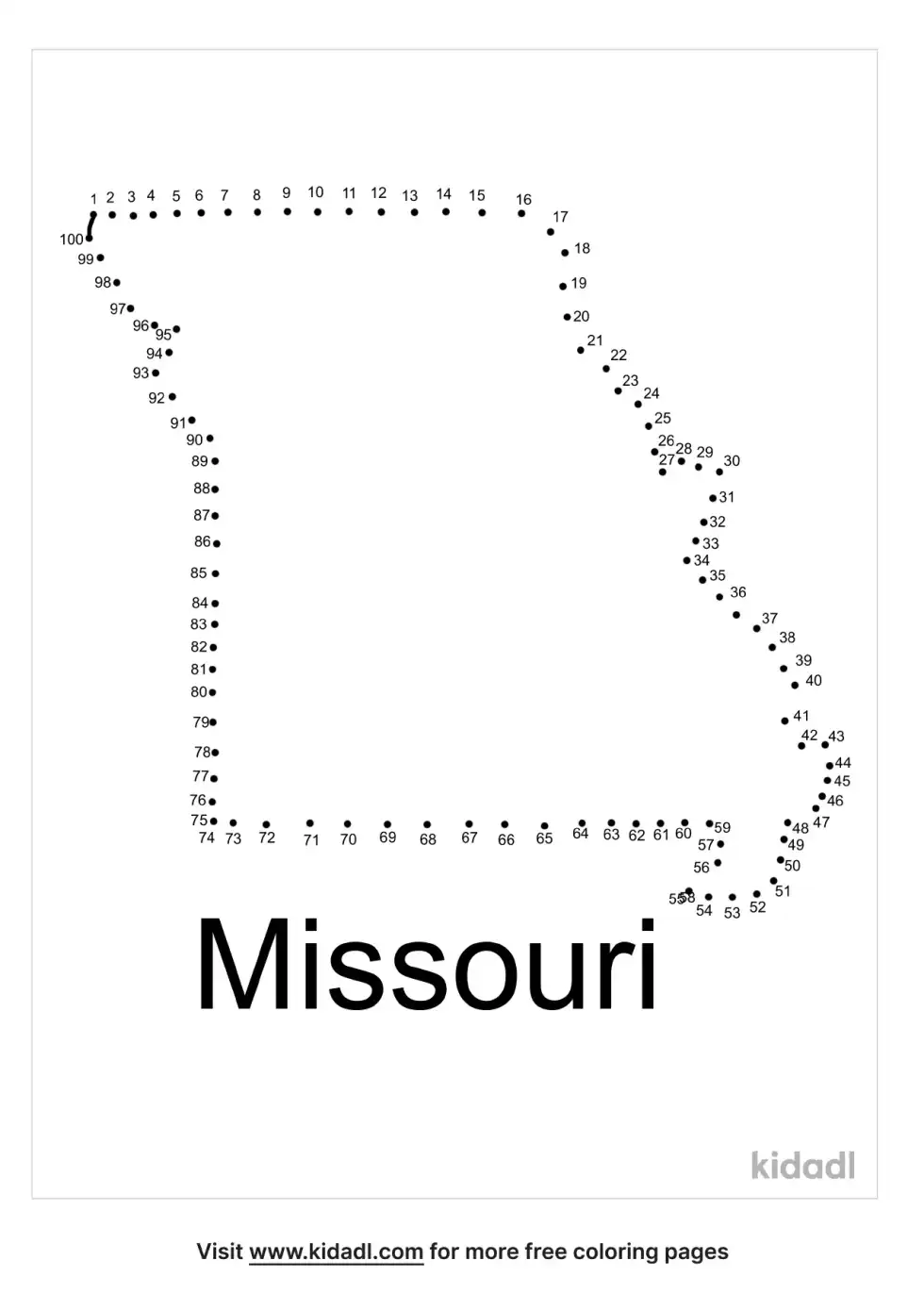 Missouri Dot To Dot (Hard)