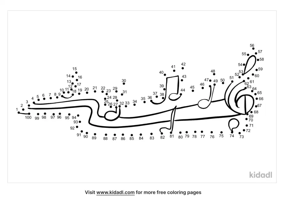 Music Notes Dot To Dot (Hard)