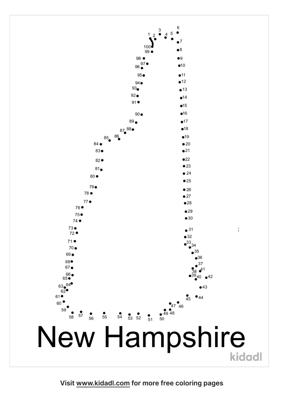 New Hampshire Dot To Dot (Hard)