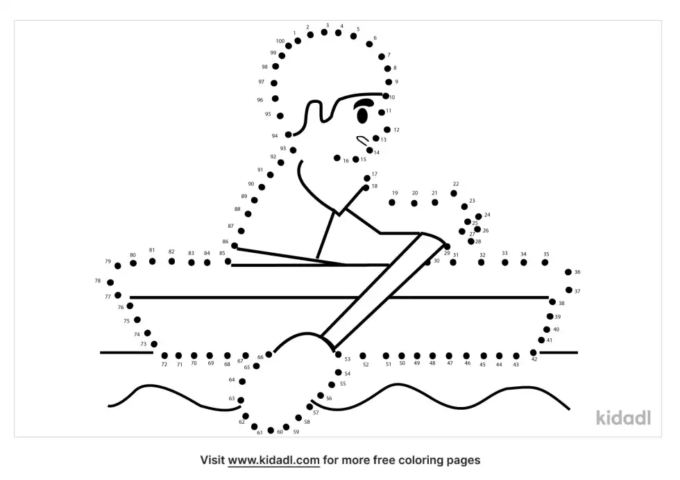 Man On Boat Dot To Dot (Hard)