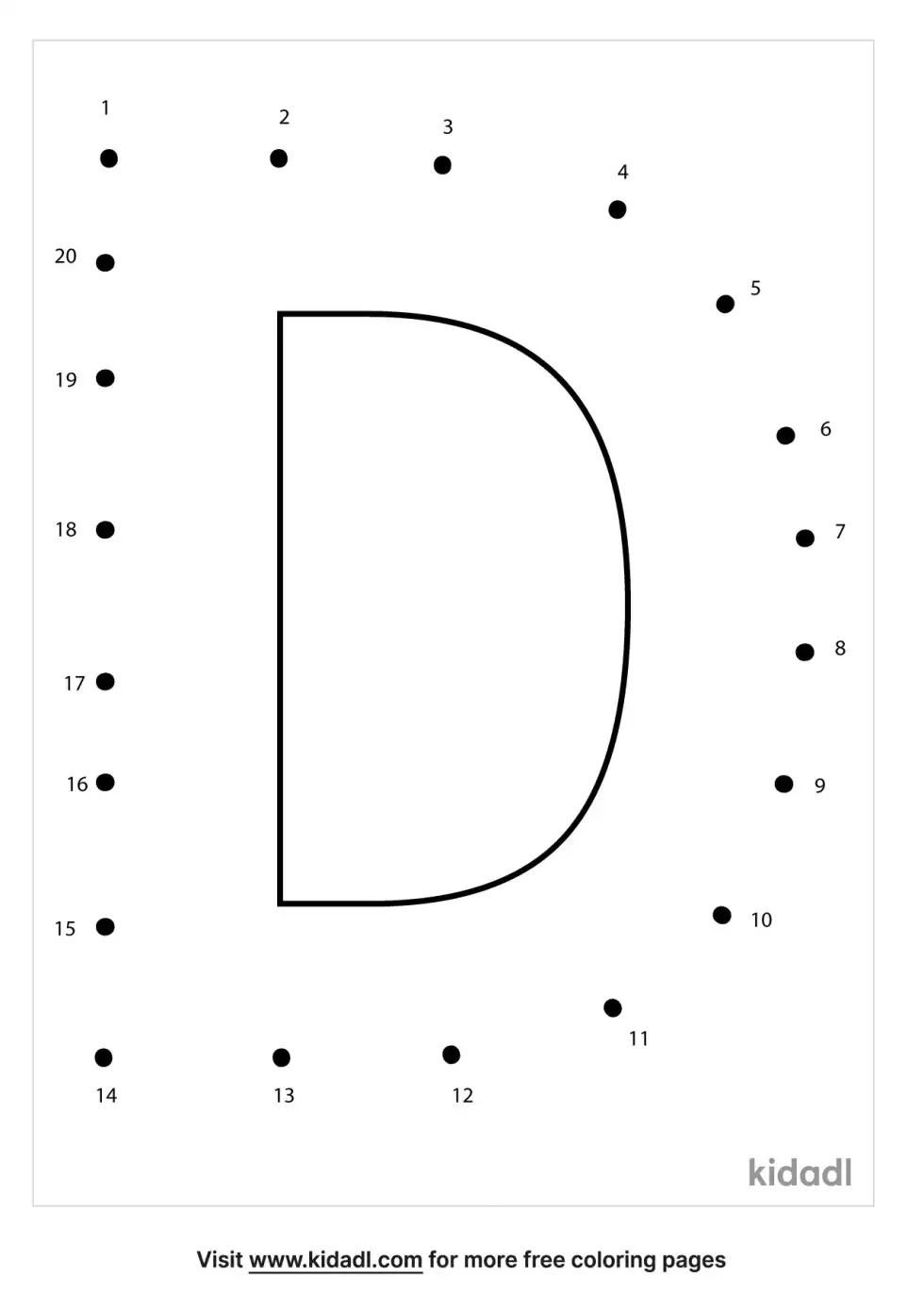 Letter D Dot To Dot (Easy)