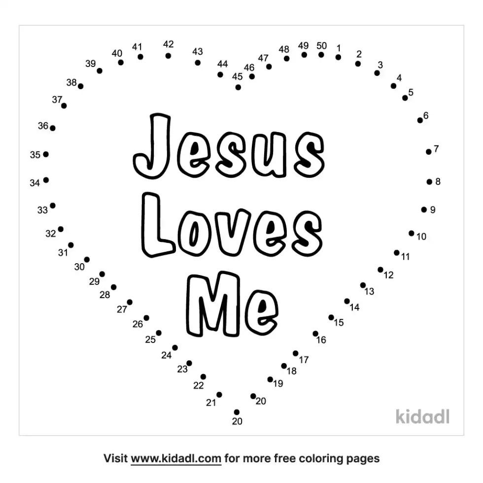 Jesus Loves Me Dot To Dot (Medium)