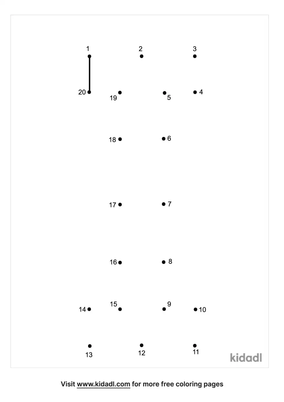 Letter I Dot To Dot (Easy)