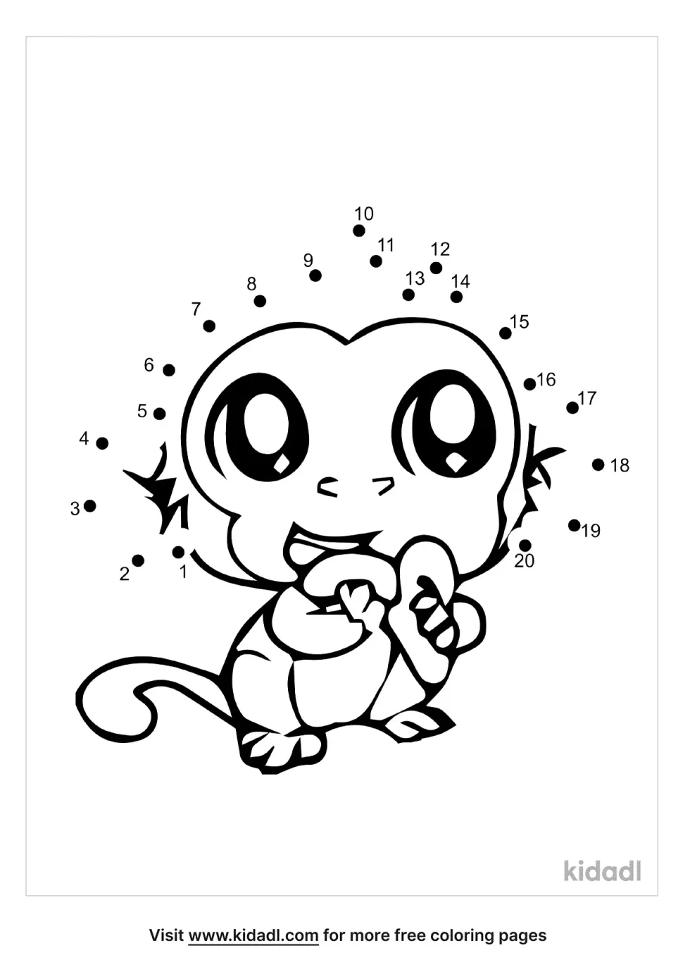 Cute Baby Animal Dot To Dot (easy) 