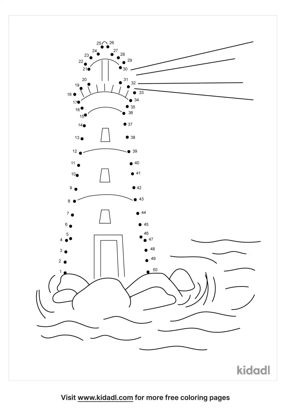 Lighthouse Dot To Dot (Medium)
