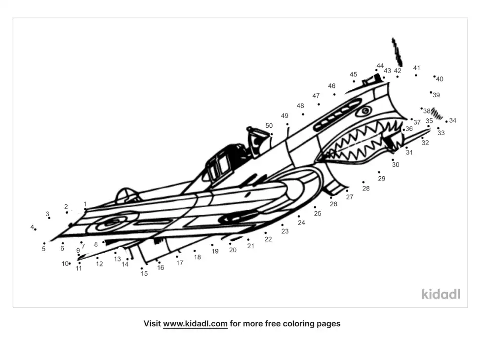 Military Planes Dot To Dot (Medium)