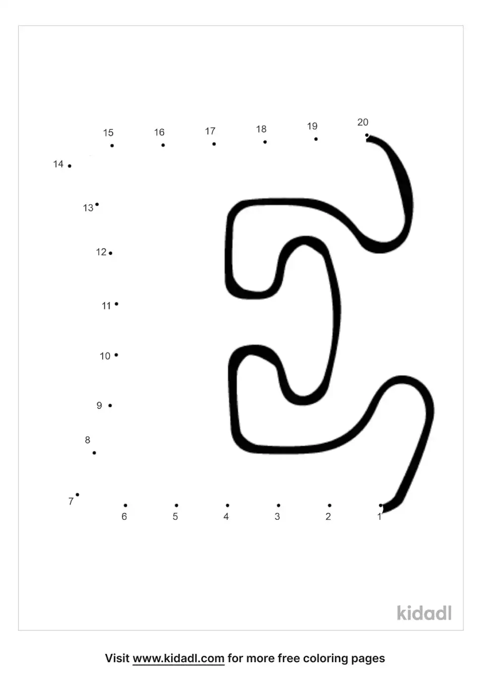 Letter E Dot To Dot (Easy)