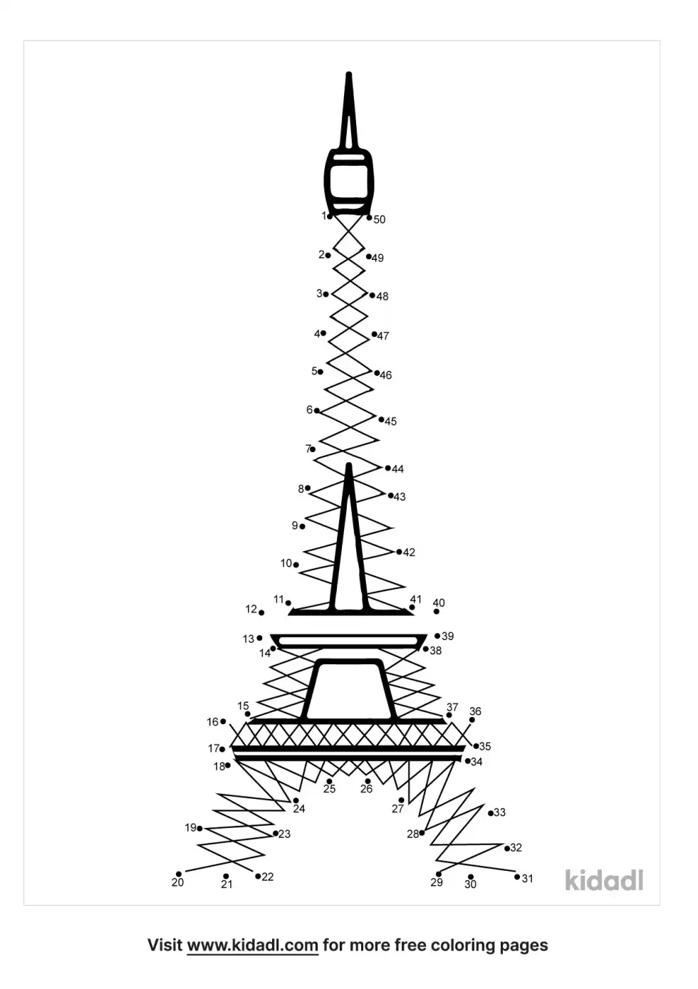 Eiffel Tower Dot To Dot (Medium)