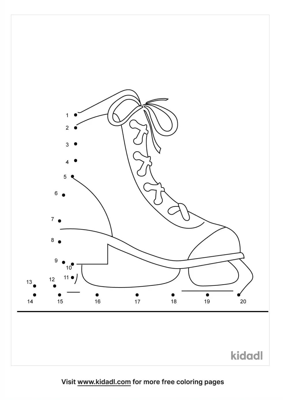 Ice Skates Dot To Dot (Easy)