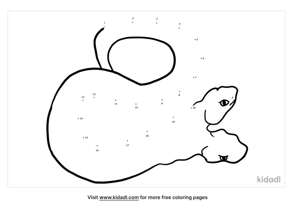Two-Headed Snake Dot To Dot (Easy)