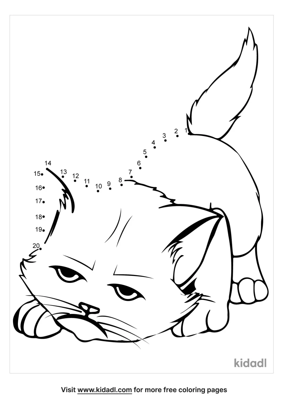 Grumpy Cat Dot To Dot (Easy) | Kidadl
