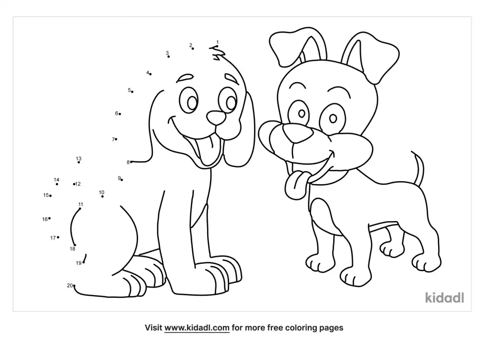 Puppies Dot To Dot (Easy)