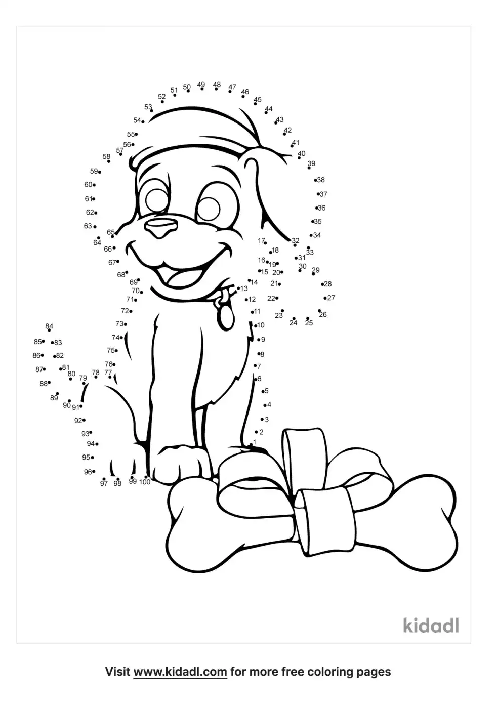Santa Dog Dot To Dot (Hard)