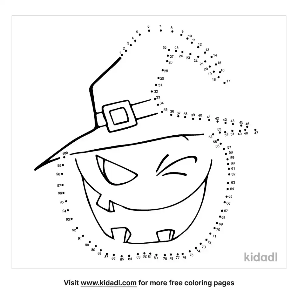 Scary Pumpkin Dot To Dot (Hard)