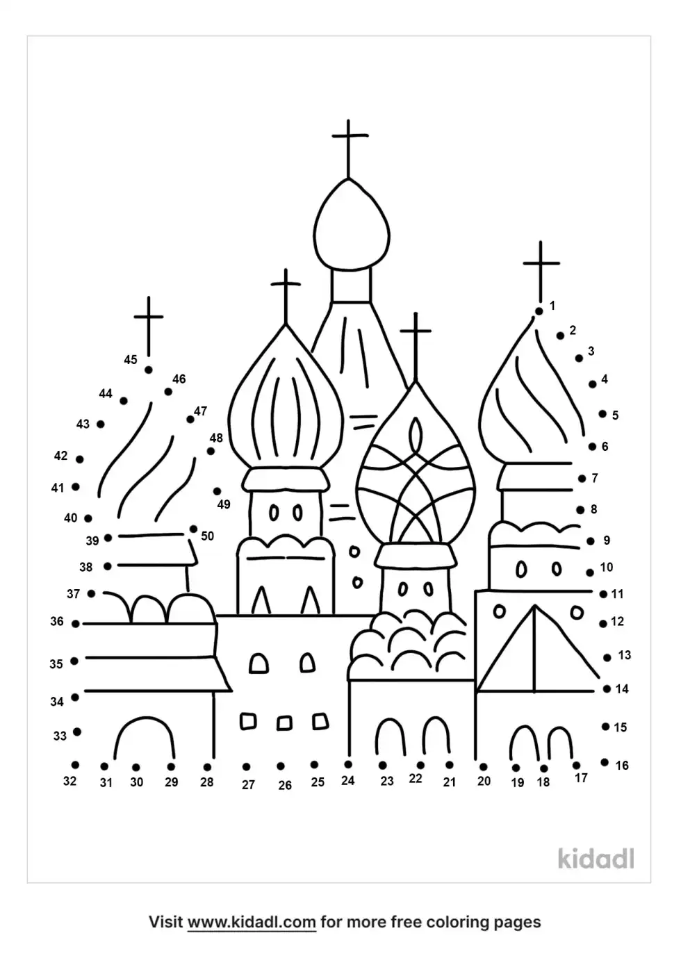 St Basil Cathedral Dot To Dot (Medium)