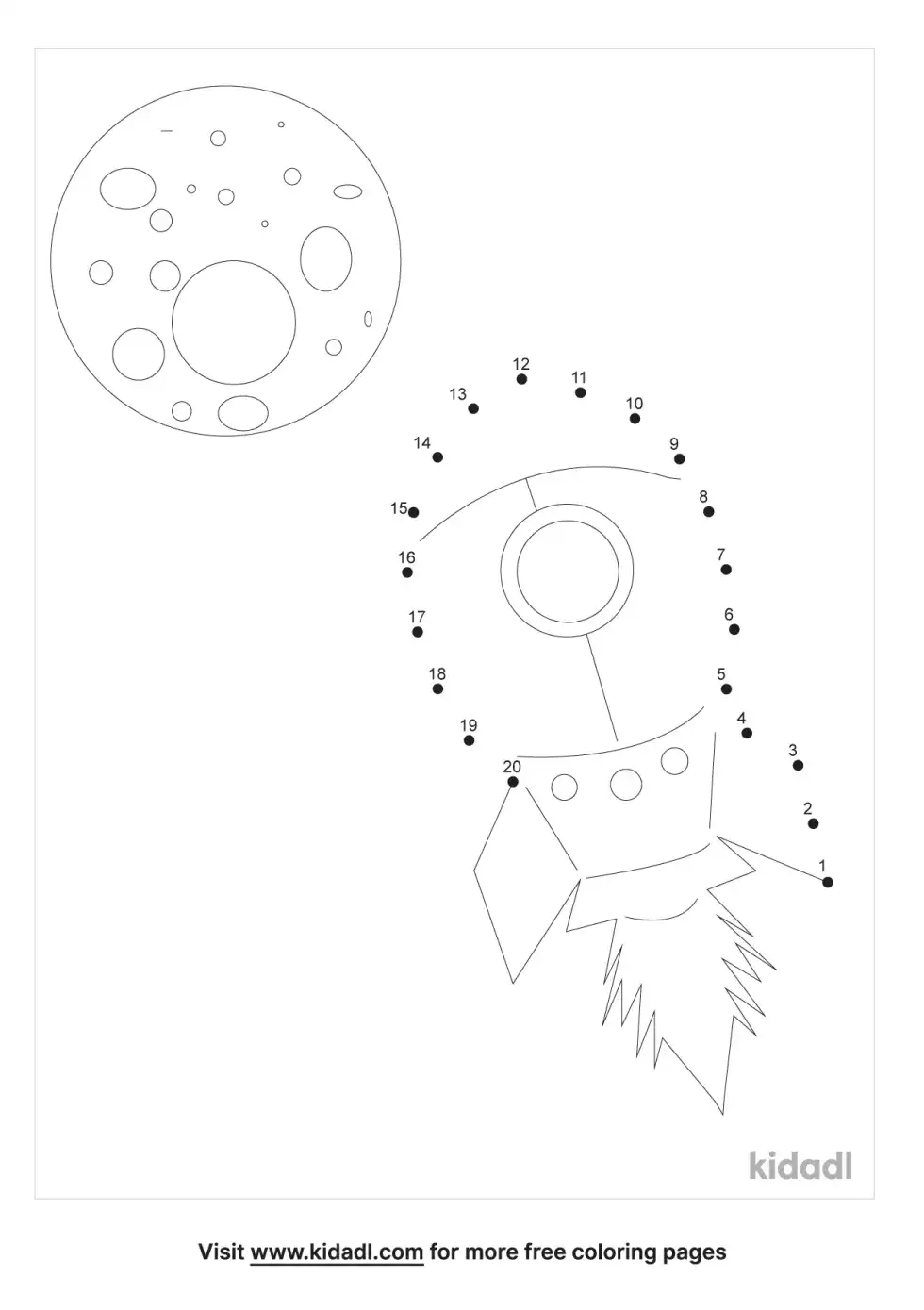 Rocket Moon Dot To Dot (Easy)