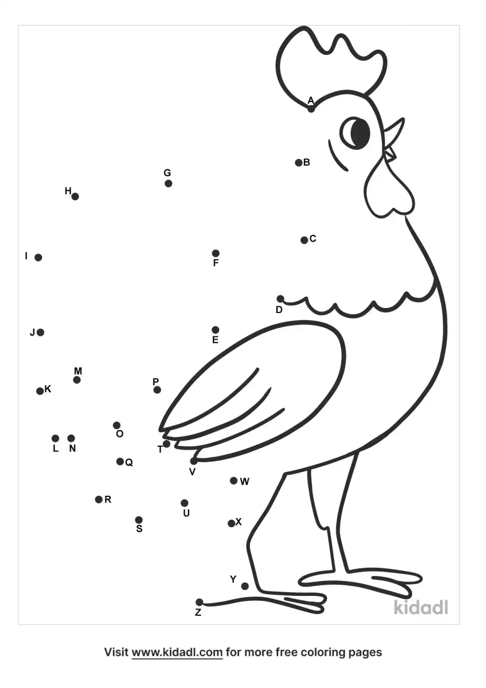 Rooster Dot To Dot
