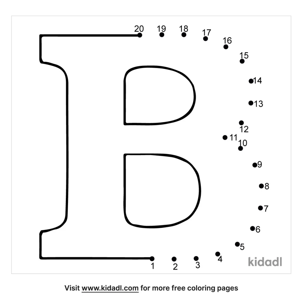 Letter B Dot To Dot (Easy)