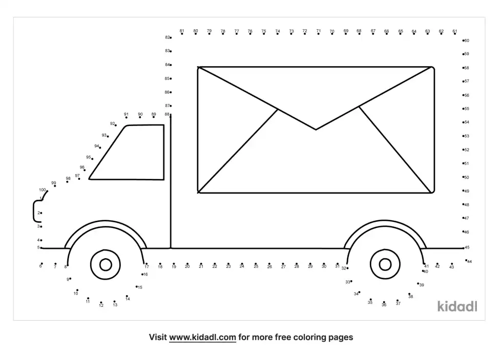 Mail Truck Dot To Dot (Hard)
