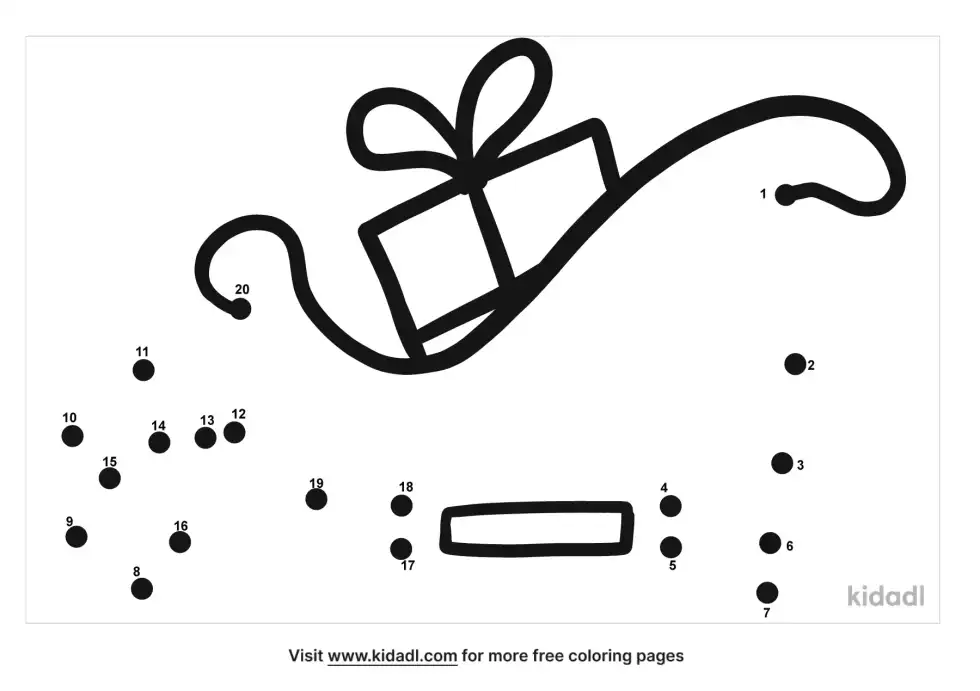 Santa's Sleigh Dot To Dot (Easy)