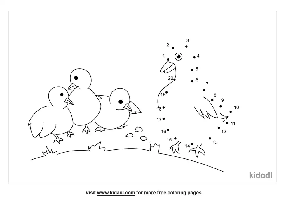 Spring Animals Dot To Dot (Easy)