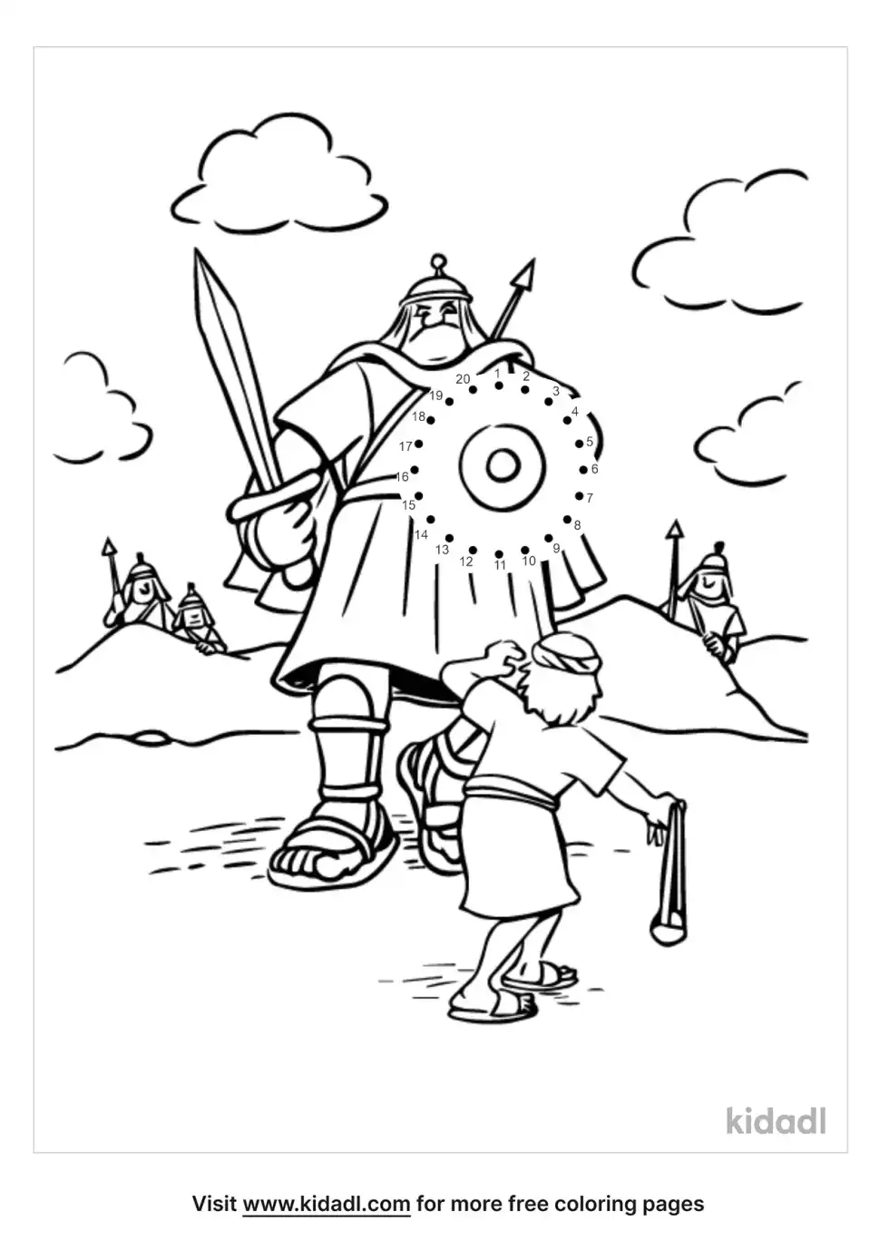 David And Goliath Dot To Dot (Easy)