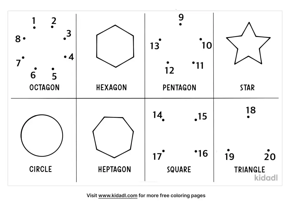 Geometric Shapes Dot To Dot (Easy)