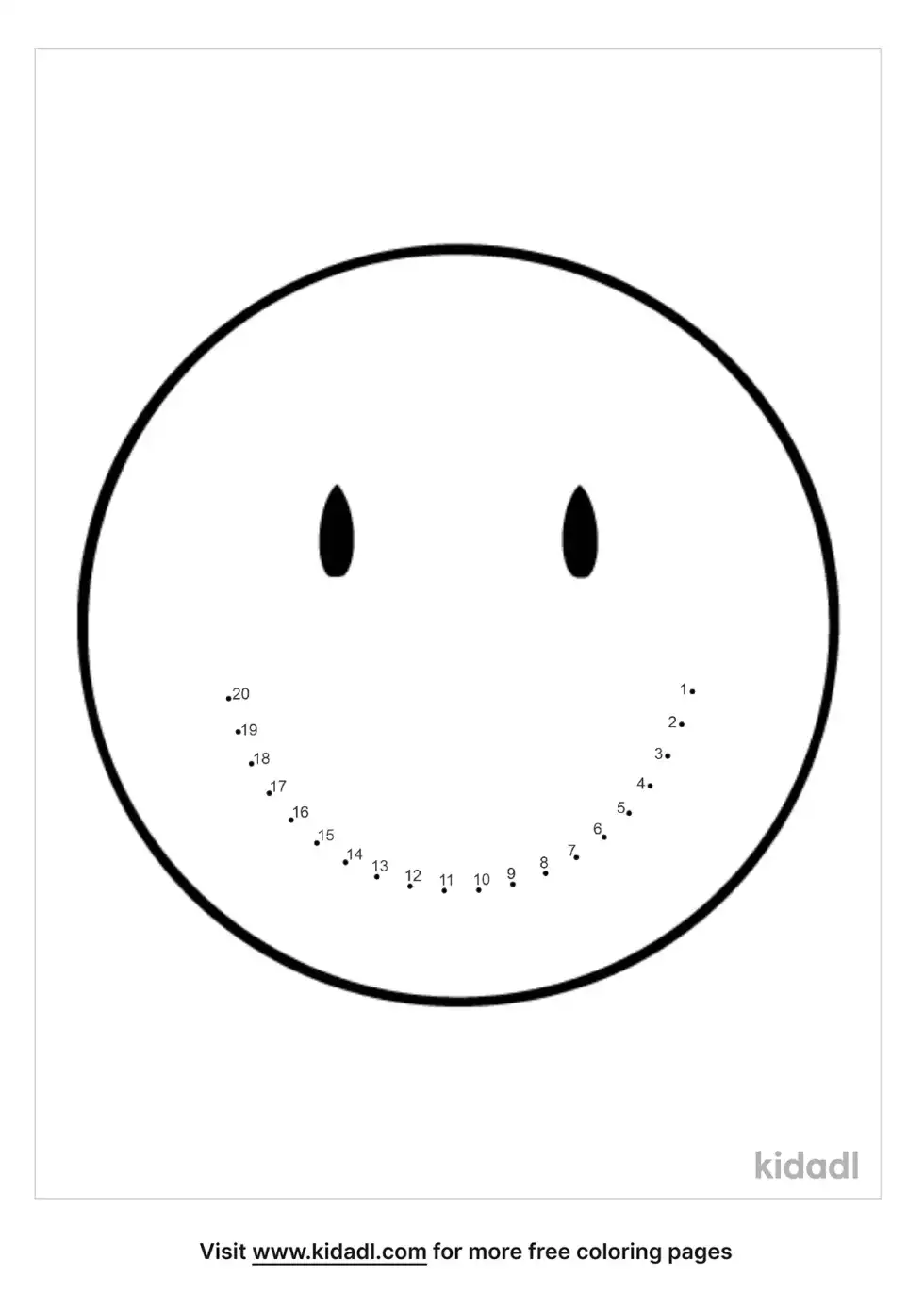 Smiley Face Dot To Dot (Easy)