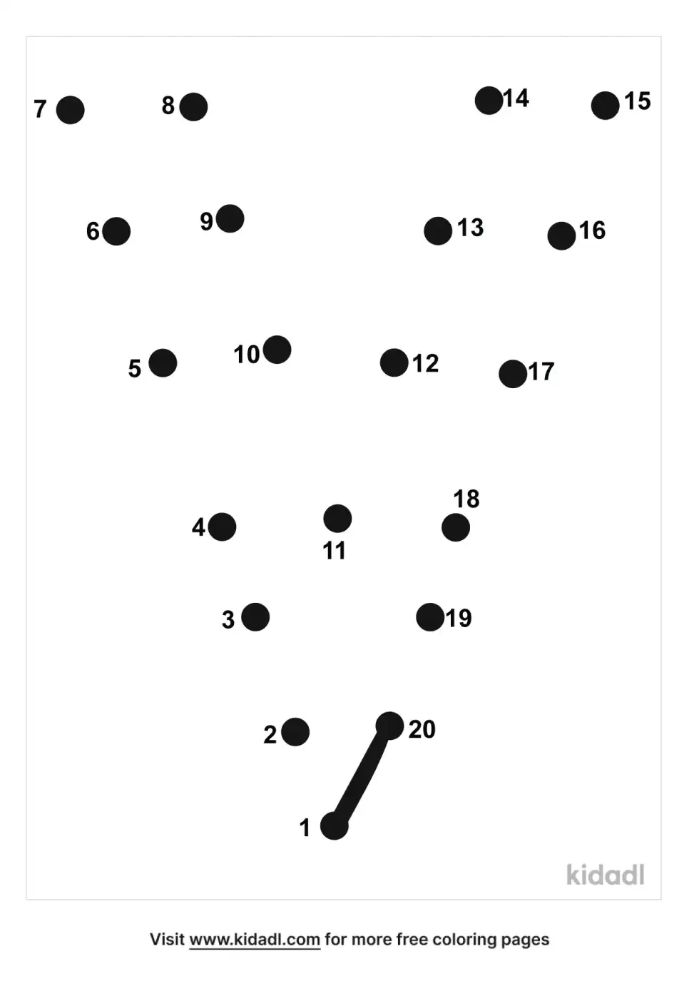 Letter V Dot To Dot (Easy)