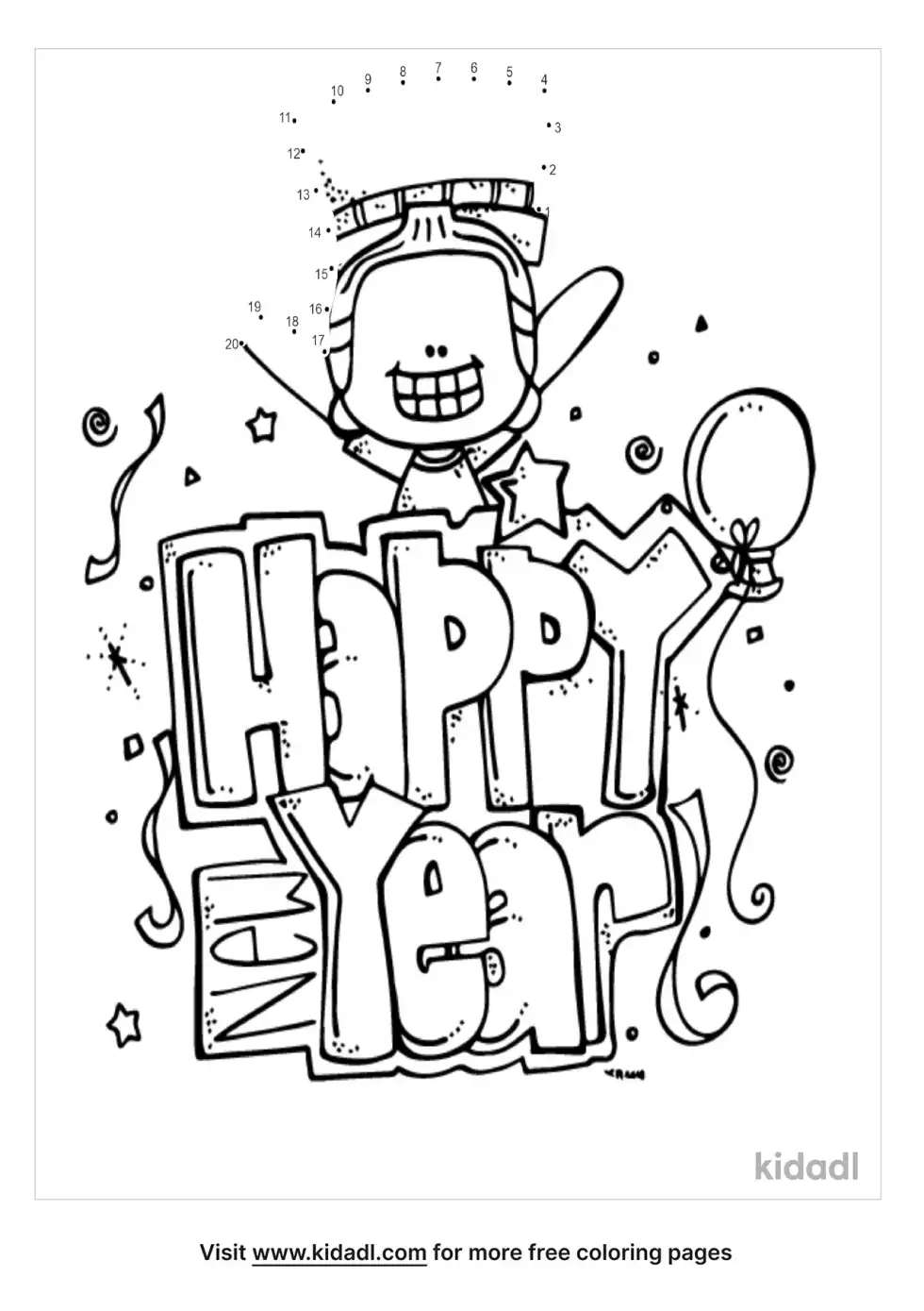 New Year Dot To Dot (Easy)